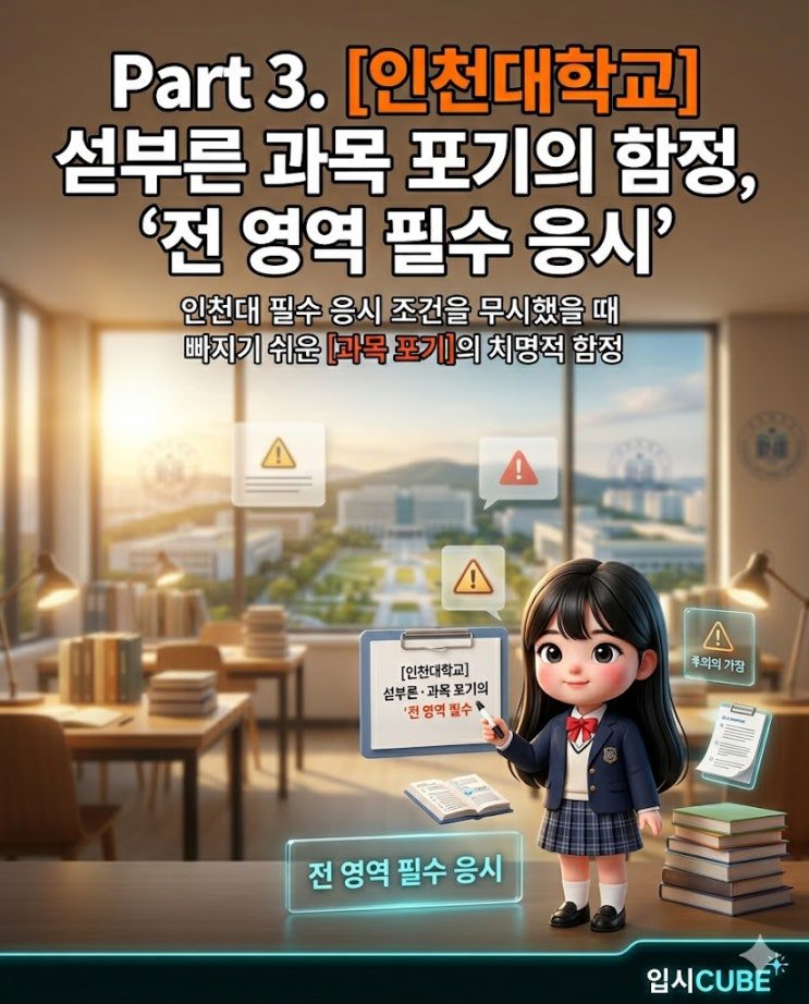 인천대 정시 전 영역 필수 응시 규정