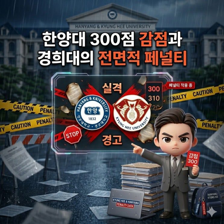 한양대 최고 300점 감점, 경희대 1단계 결격