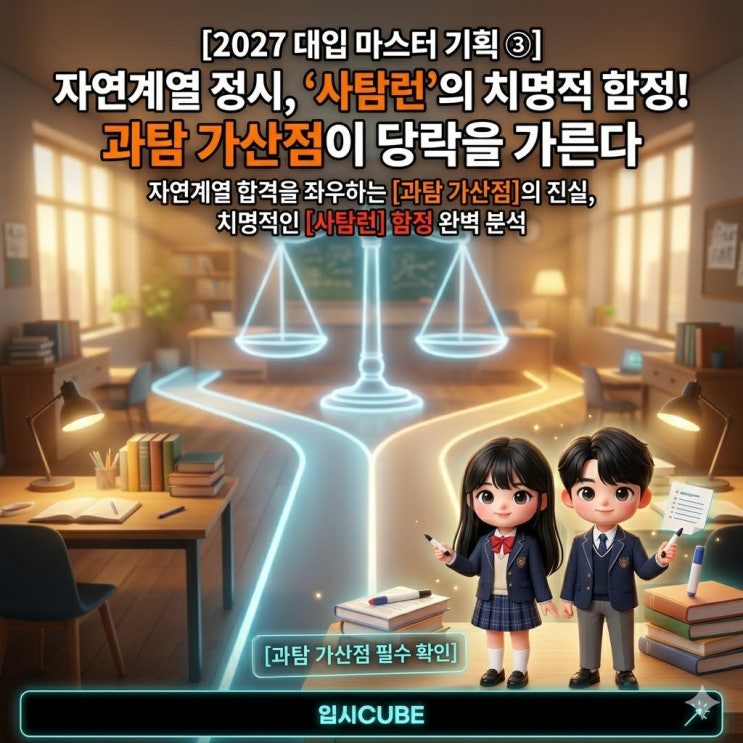 자연계 정시 '사탐런'의 함정 — 고려대 3%·성균관대 5%·이화여대 6% 과탐 가산점