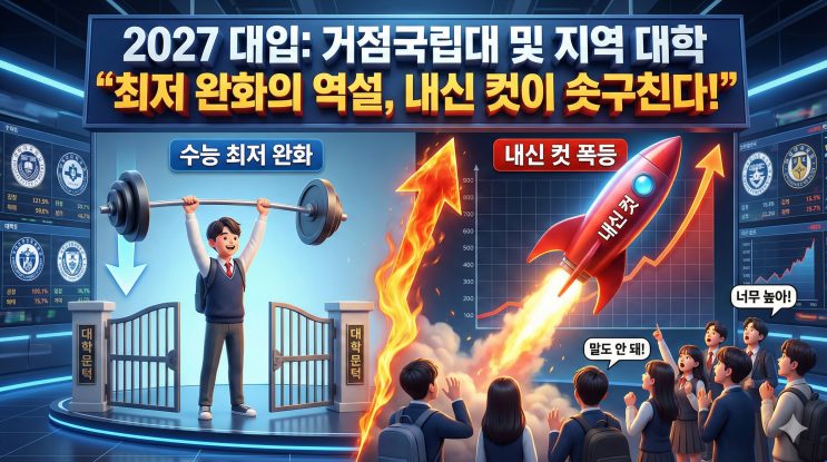 2027 대입, 거점국립대 및 지역 대학 — '최저 완화의 역설, 내신 컷이 솟구친다'