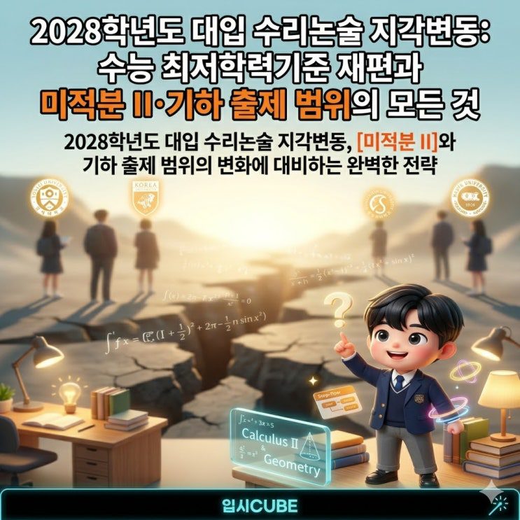 2028학년도 대입 수리논술 지각변동 — 수능 최저학력기준 재편과 미적분 II·기하 출제 범위의 모든 것