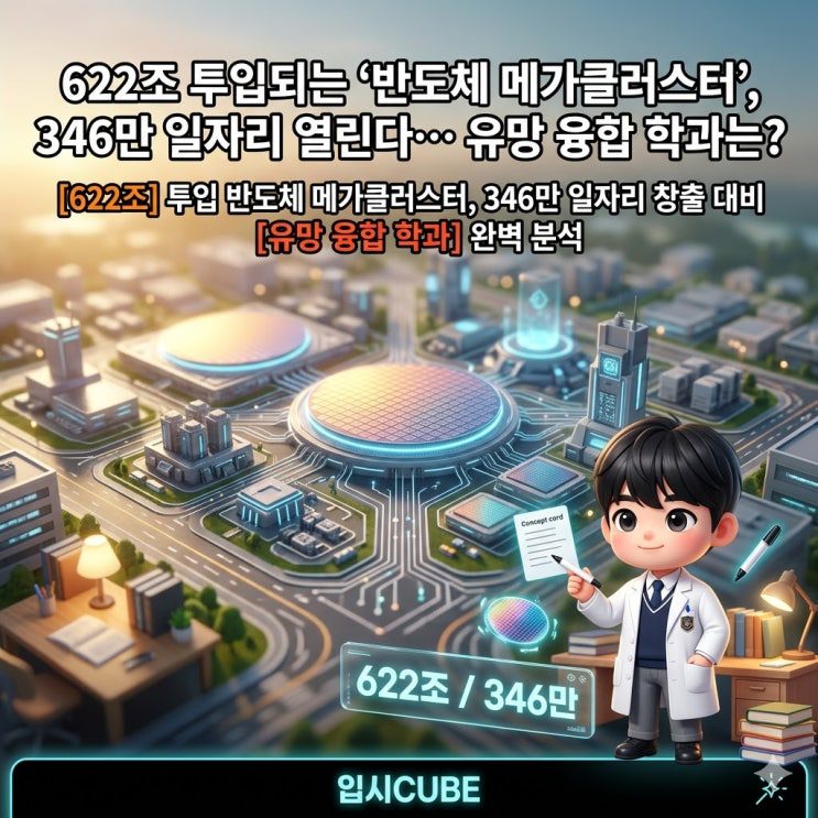 622조 투입되는 '반도체 메가클러스터', 346만 일자리 열린다 — 유망 융합 학과는?