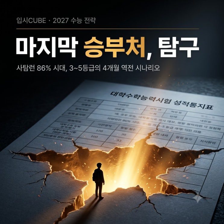 잘 키운 '탐구' 하나, 어설픈 국영수 안 부럽다 — 사탐런 86% 시대, 마지막 4개월의 승부처