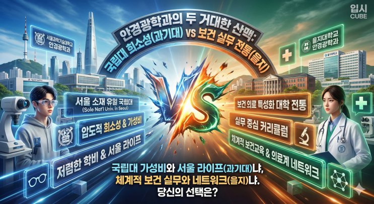 [유일 국립] 서울과기대 안경광학 vs 을지대 안경광학, '인서 울 국립의 희소성'이냐 '보건 특성화의 전문성'이냐?