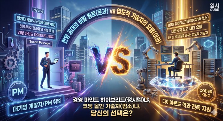 [하이브리드 문과] 한양대 정보시스템학과 vs 한양대 컴퓨터 소프트웨어학부, '문과생의 반란'이냐 '성골 공대생의 위엄'이냐?