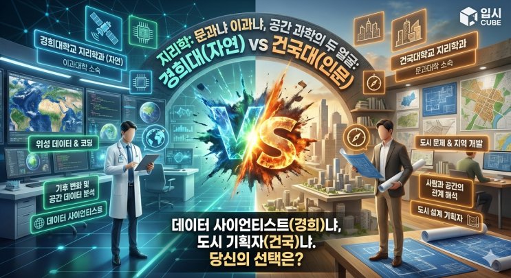 [이과 지리의 반란] 경희대 지리학과(자연) vs 건국대 지리학 과, '공간을 코딩하는 과학자'냐 '도시를 기획하는 인문학자'냐?