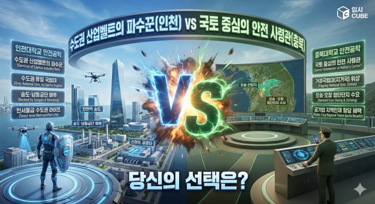 인천대 안전공학 vs 충북대 안전공학, '수도권 산업벨트의 파수꾼'이냐 '국토 중심의 안전 사령관'이냐?