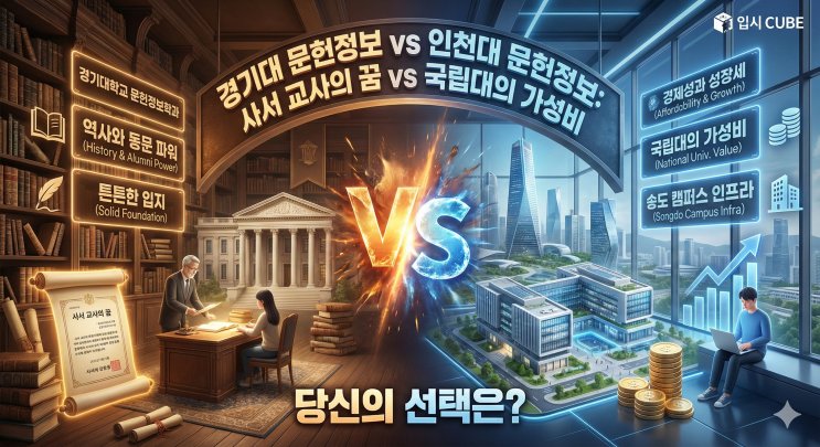 경기대 문헌정보 vs 인천대 문헌정보, '사서 교사의 꿈'이냐 '국립대의 가성비'냐?
