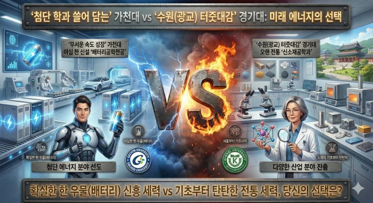 가천대 배터리공학 vs 경기대 신소재공학, '2차전지 올인 (All-in)'이냐 '소재 공학의 근본'이냐?