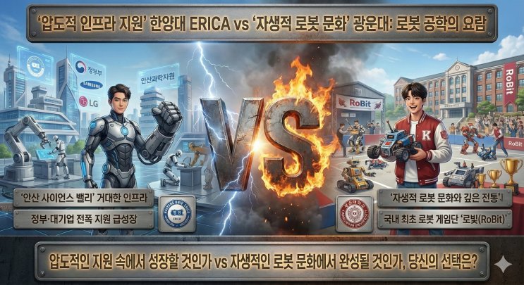 한양대(ERICA) 로봇공학 vs 광운대 로봇학부, '국가대표급 인프라'냐 '원조 로봇 명가'냐?