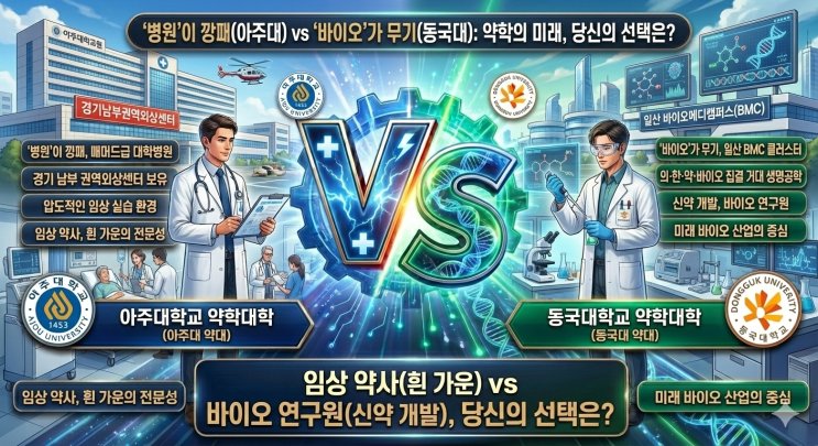 아주대 약학대학 vs 동국대 약학대학, '매머드급 병원의 임 상'이냐 '일산 바이오 클러스터의 연구'냐?
