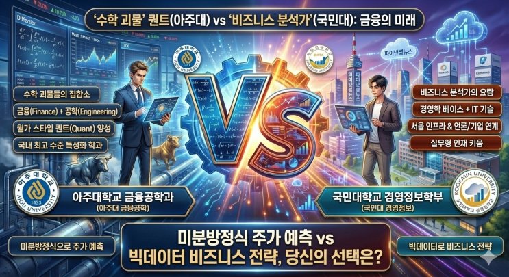 아주대 금융공학 vs 국민대 경영정보(파이낸셜뉴스), '수학 천재들의 퀀트'냐 '비즈니스 IT의 제너럴리스트'냐?