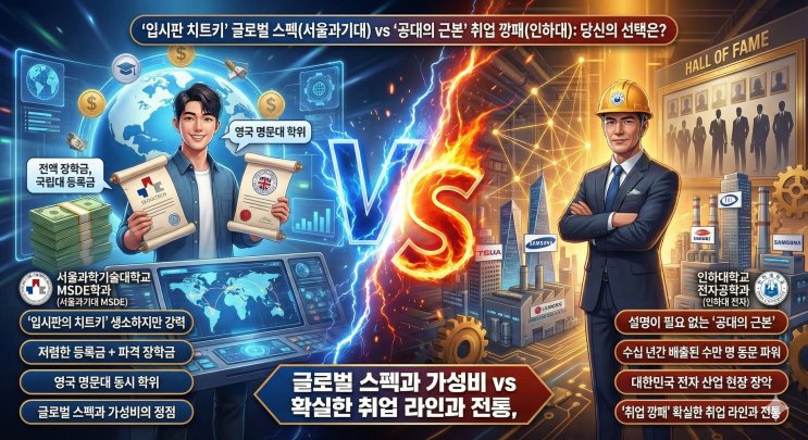 서울과기대 MSDE vs 인하대 전자공학, '영국 복수학위의 파격'이냐 '정통 공대의 압도적 물량'이냐?