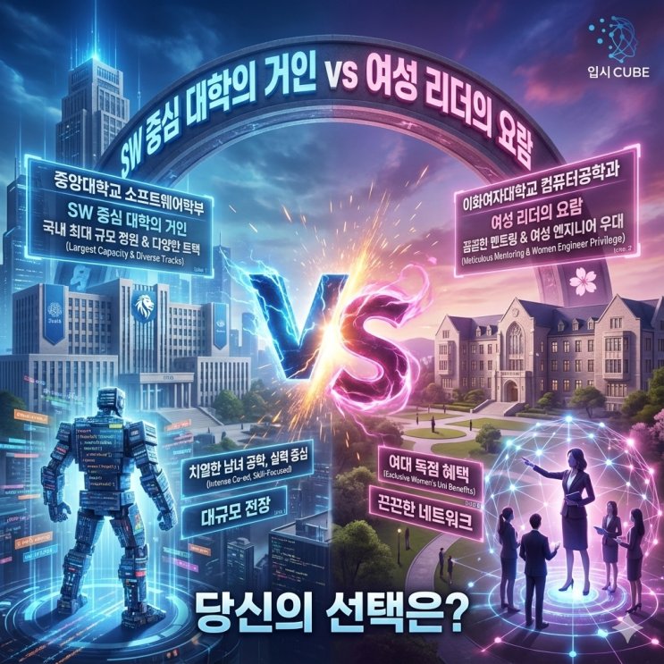중앙대 소프트웨어 vs 이화여대 컴퓨터공학, '압도적 규 모'냐 '여대 프리미엄'이냐?