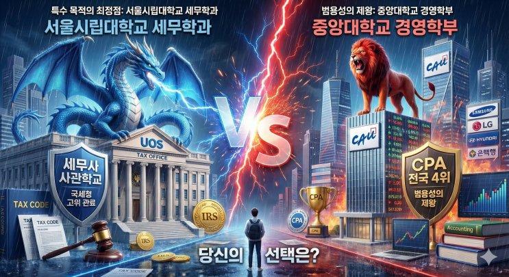 서울시립대 세무학과 vs 중앙대 경영학부, '세무 관료의 요 람'이냐 'CPA의 산실'이냐?