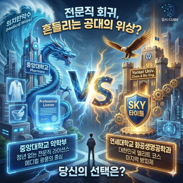 중앙대 약학 vs 연세대 화공생명, '평생 면허'냐 'SKY 대기 업'이냐?