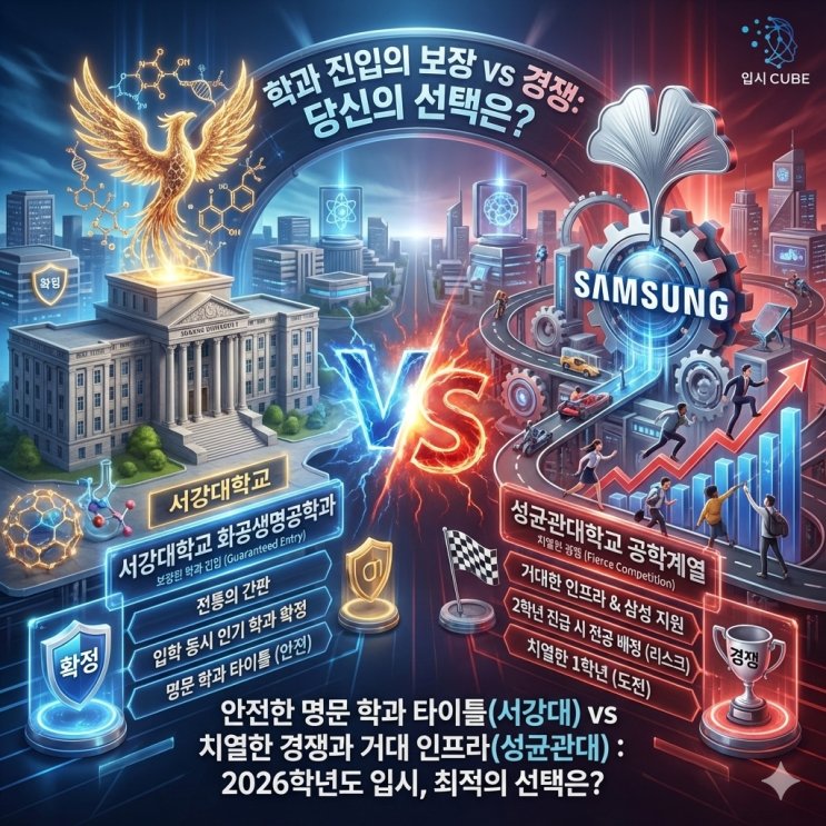 서강대 화공생명공학 vs 성균관대 공학계열, '확정된 티 켓'이냐 '무한한 가능성'이냐?