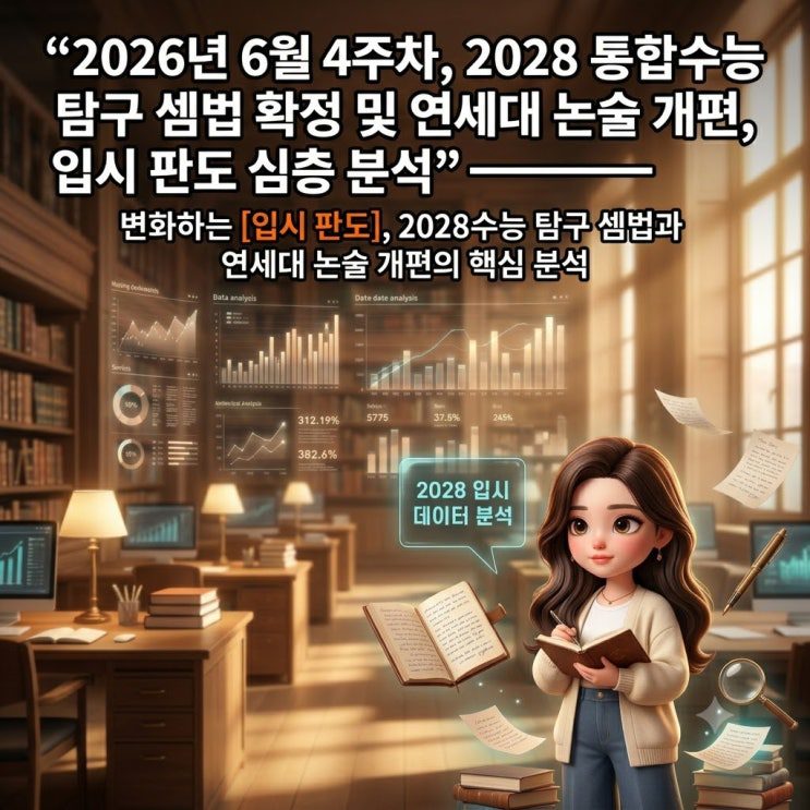 2026년 6월 4주차. 2028 통합수능 탐구 셈법 확정 및 연세대 논술 개편, 입시 판도 심층 분석