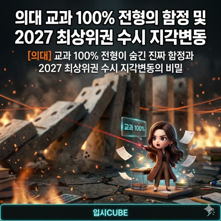 의대 교과 100% 전형의 함정 및 2027 최상위권 수시 지각변동