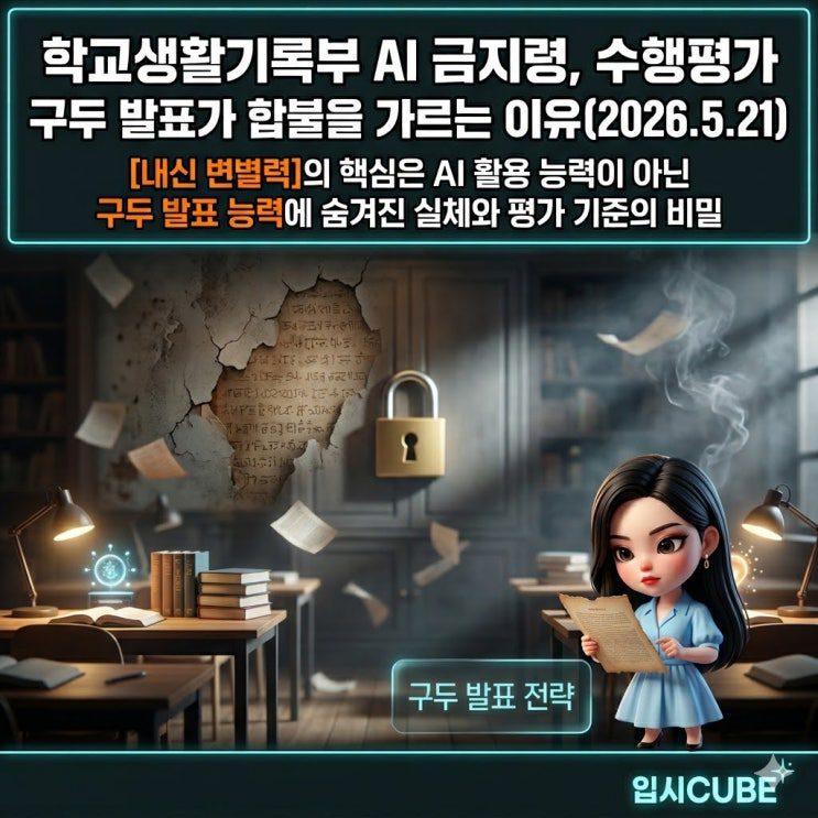 학교생활기록부 AI 금지령, 수행평가 구두 발표가 합 불을 가르는 이유