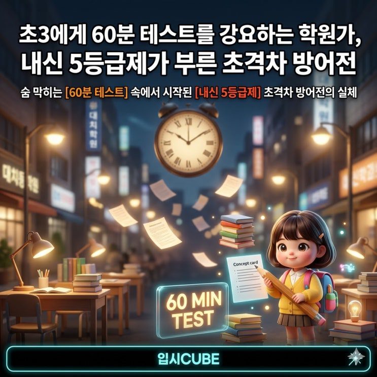 초3에게 60분 테스트를 강요하는 학원가, 내신 5등급제가 부른 초격차 방어전