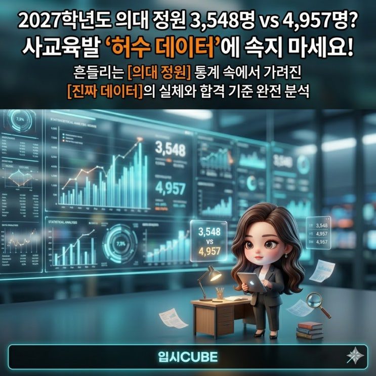 2027학년도 의대 정원 3,548명 vs 4,957명? 사교육발 '허수 데이터'에 속지 마세요!