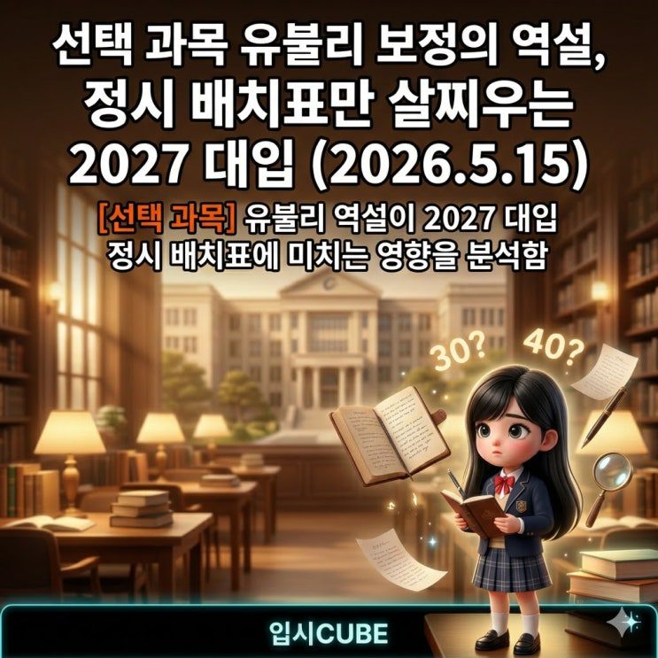 선택 과목 유불리 보정의 역설, 정시 배치표만 살찌우는 2027 대입