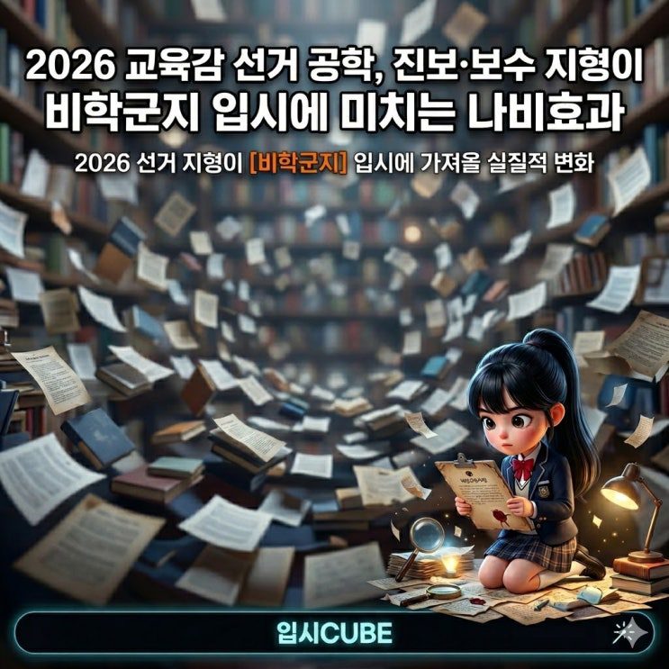 2026 교육감 선거 공학, 진보·보수 지형이 비학군지 입시에 미치는 나비효과.