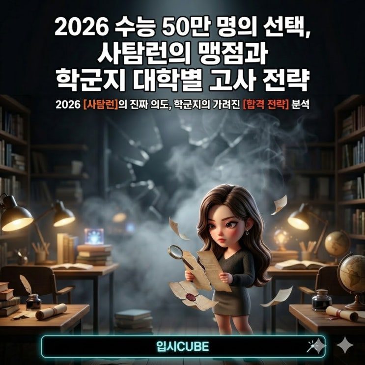 2026 수능 50만 명의 선택, 사탐런의 맹점과 학군지 대학별 고사 전략
