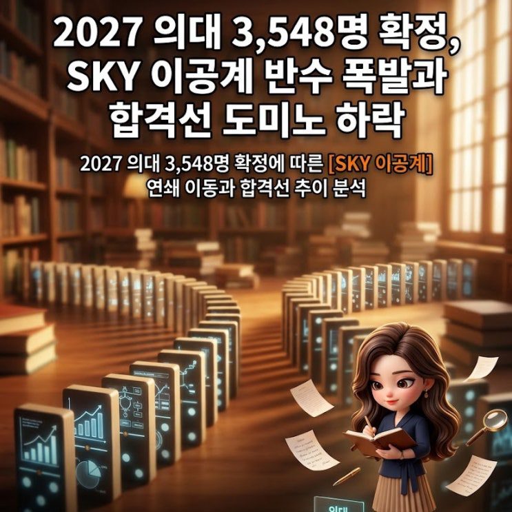 2027 의대 3,548명 확정, SKY 이공계 반수 폭발과 합격선 도미노 하락