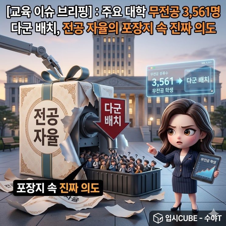 주요 대학 무전공 3,561명 다군 배치, 전공 자율의 포장지 속 진짜 의도