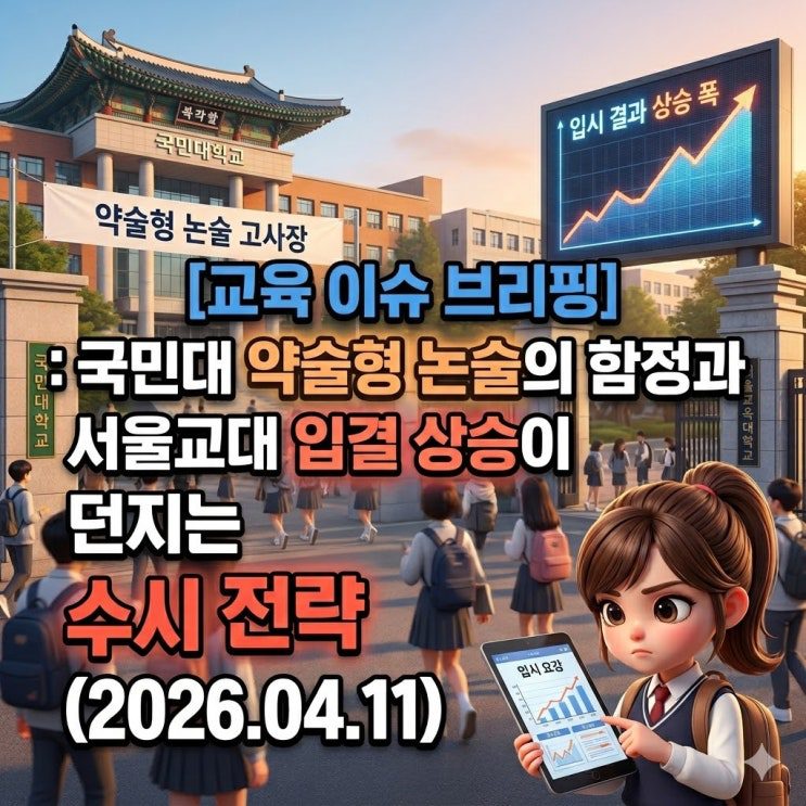 국민대 약술형 논술의 함정과 서울교대 입결 상승이 던지는 수시 전략