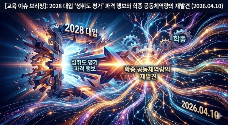 2028 대입 '성취도 평가' 파격 행보와 학종 공동체 역량의 재발견