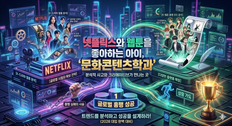 넷플릭스와 웹툰을 좋아하는 아이, '문화콘텐츠학과' 입시는 중학교 때 결정됩니다