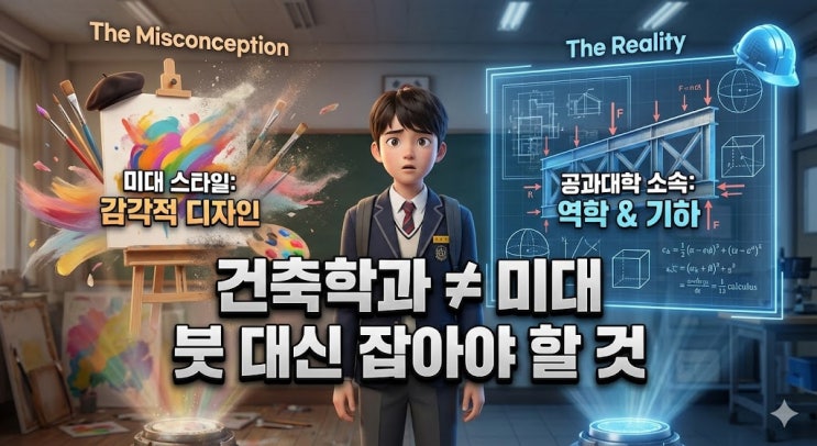 마인크래프트 장인? <건축학과>는 미술대학이 아니라 '공과대학'입니다.