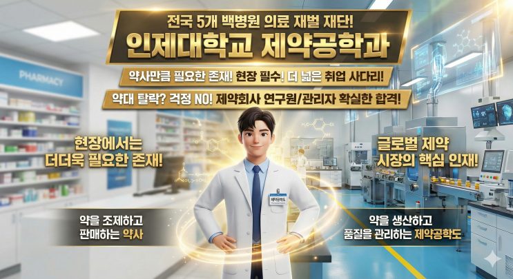 "약대 떨어졌다고 울지 마라. 우린 '약 만드는 기술'로 대기업 간다." — 인제대학교 제약공학과