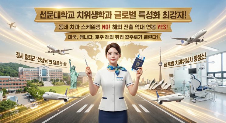 동네 치과에서 썩기엔 아깝다. 우린 '비행기' 타고 출근한다. — 선문대학교 치위생학과