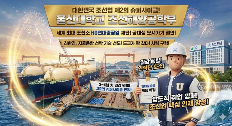 "현대(HD)의 아들이 되라." 인서울 하위권 버리고 선택한 '조선 왕자'의 길 — 울산대학교 조선해양공학부