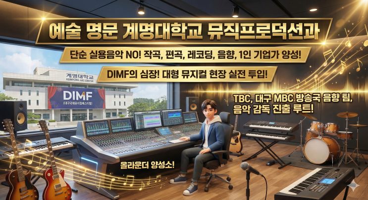 노래방 가수왕? 그 꿈은 접어라. 우린 '저작권료'로 먹고산다. — 계명대학교 뮤직프로덕션과