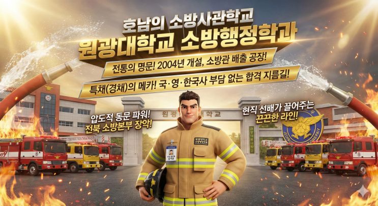 "불 끄러 갔다가, 취업난도 껐다." 소방관 하이패스, 여기 있습니다. — 원광대학교 소방행정학과