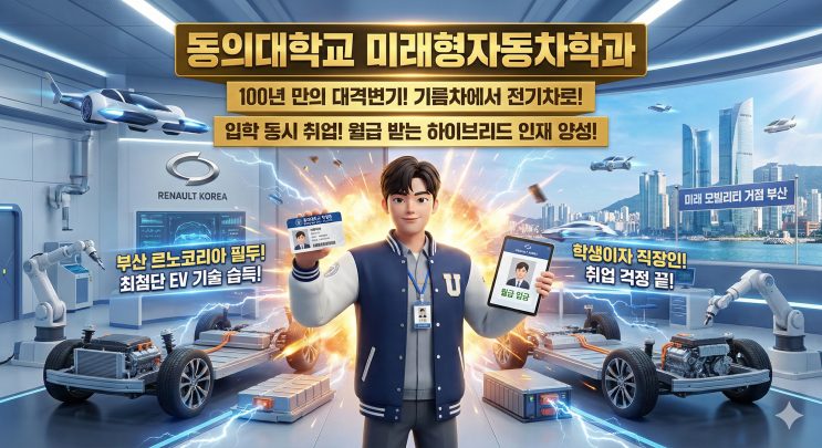 르노코리아의 심장을 만져라. '하이브리드 대학생'의 질주. — 동의대학교 미래형자동차학과