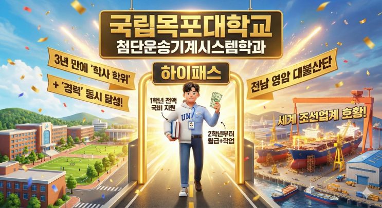 등록금 0원? 아니, 월급 받고 대학 다닌다. '조선업 슈퍼사이클'의 올라탈 무임승차권. — 국립목포대학교 첨단운송기계시스템학과