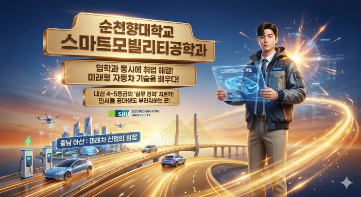 현대차 아산 공장이 내 옆집? '전기차+자율주행'으로 취업 하이패스 뚫는 법 - <순천향대학교 스마트모빌리티공학과> (조기취업형계약학과) 아웃서울 유망학과