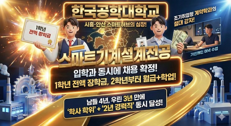 입학식 날 사원증 받는다? 대기업 안 부러운 '월급 받는 대학생'의 비밀 - <한국공학대학교 스마트기계설계전공> (조기취업형 계약학과) 아웃서울 유망학과