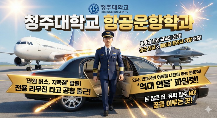 의사, 변호사 안 부럽다. '하늘의 판검사' 파일럿이 되는 가장 확실한 활주로 - <청주대학교 항공운항학과> 아웃서울 유망학과
