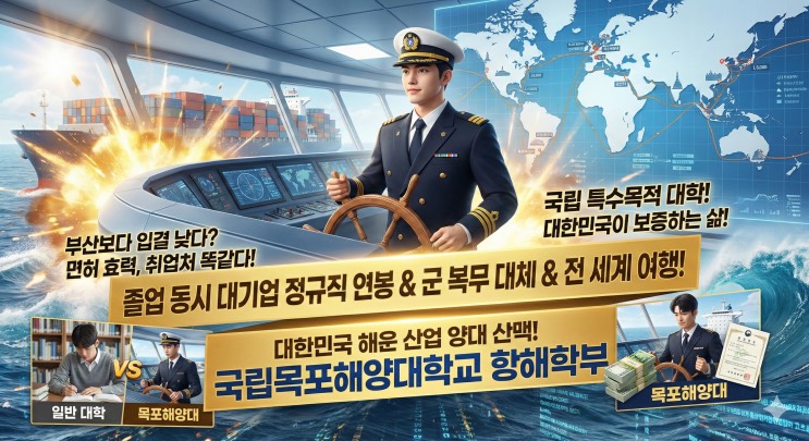 '인서울 4등급의 인생 역전? 24살에 '연봉 6천' 찍는 바다의 공무원' -<국립목포해양대학교 항해학부> 아웃서울 유망학과