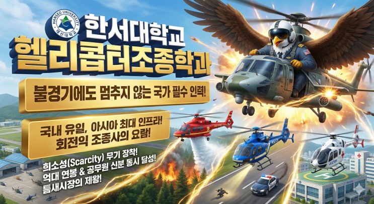 '비행기만 조종사냐? '하늘의 앰뷸런스'로 연봉 1억 찍는 블루오션' - <한서대학교 헬리콥터조종학과> 아웃서울 유망학과