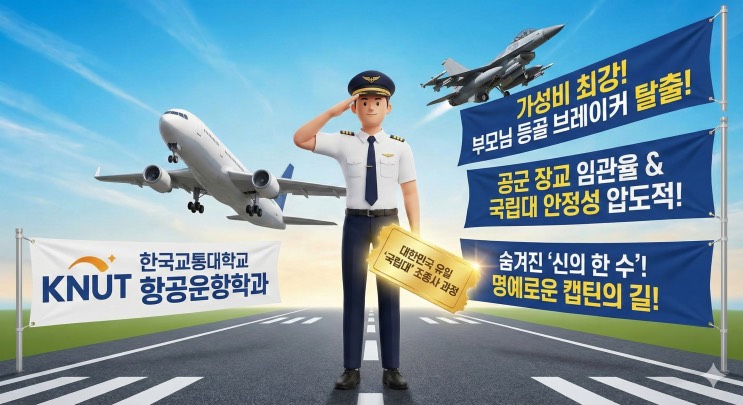 '파일럿 되려면 집 한 채 팔아야 한다? 국립대에서 '가성비'로 날아라' - <한국교통대학교 항공운항학과> 아웃서울 유망학과