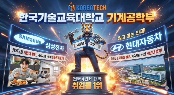 '듣보잡 대학이라 무시했다가, 대기업 명함 보고 입 다문썰' -<한국기술교육대학교 기계공학부> 아웃서울 유망학과