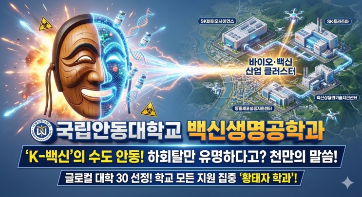 'SK바이오사이언스 본사가 옆집? '물백신' 같은 인서울 말고 '진짜'를 배워라' - 국립안동대 백신생명공학과 아웃서울 유망학과